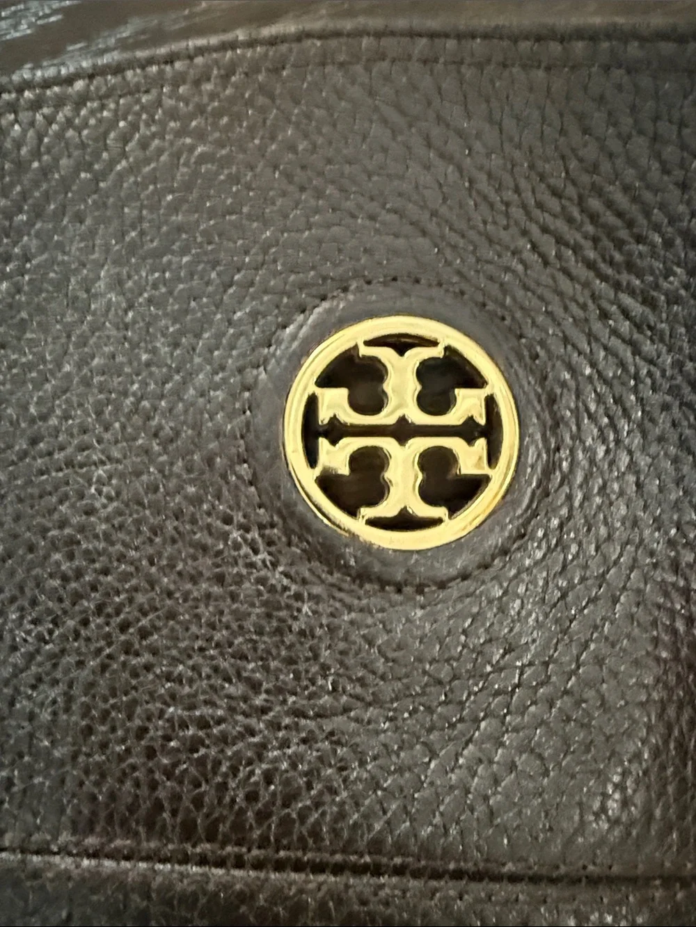 Tory Burch Dark Brown Leather Tall Logo Riding Boots